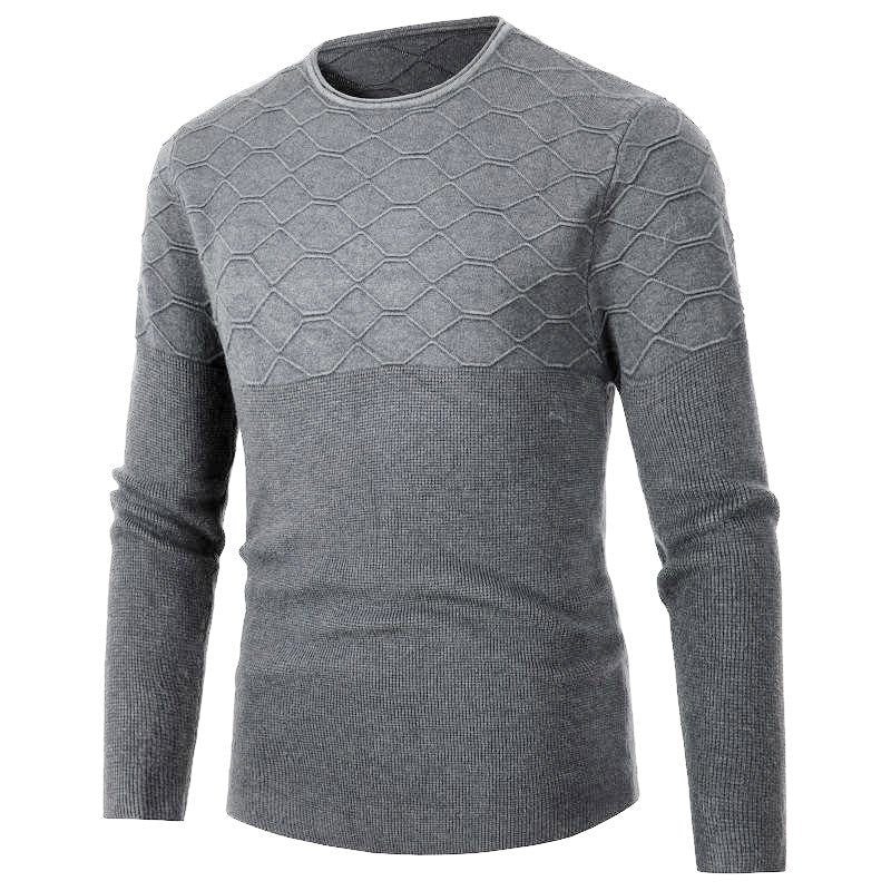 Chandail pull décontracté uni à col rond pour homme