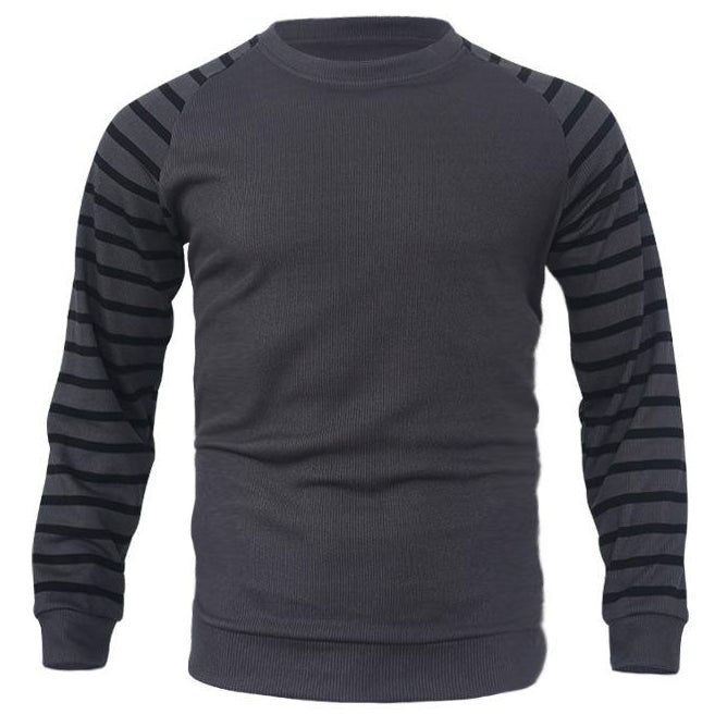Herren Waffelmuster Patchwork Pullover Raglanärmel Sweatshirt
